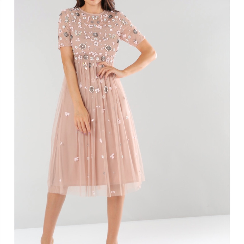 Blush dress with floral design